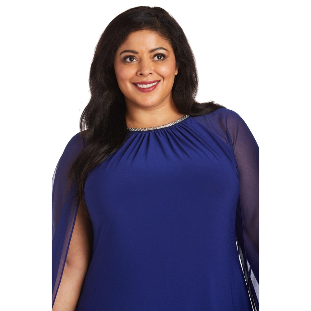 R & M RICHARDS PLUS SIZE CAPE DRESS - Picture 4 of 7